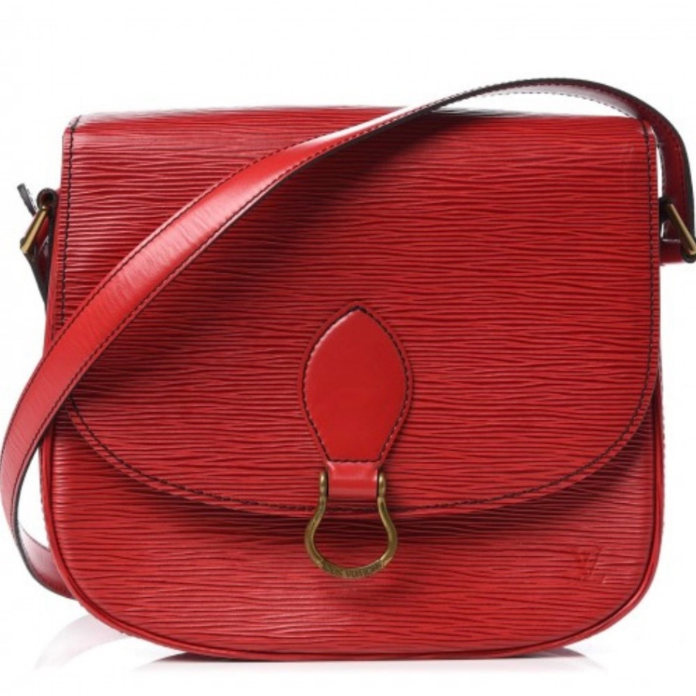 LV Red EPI St. Cloud Leather Shoulder Bag